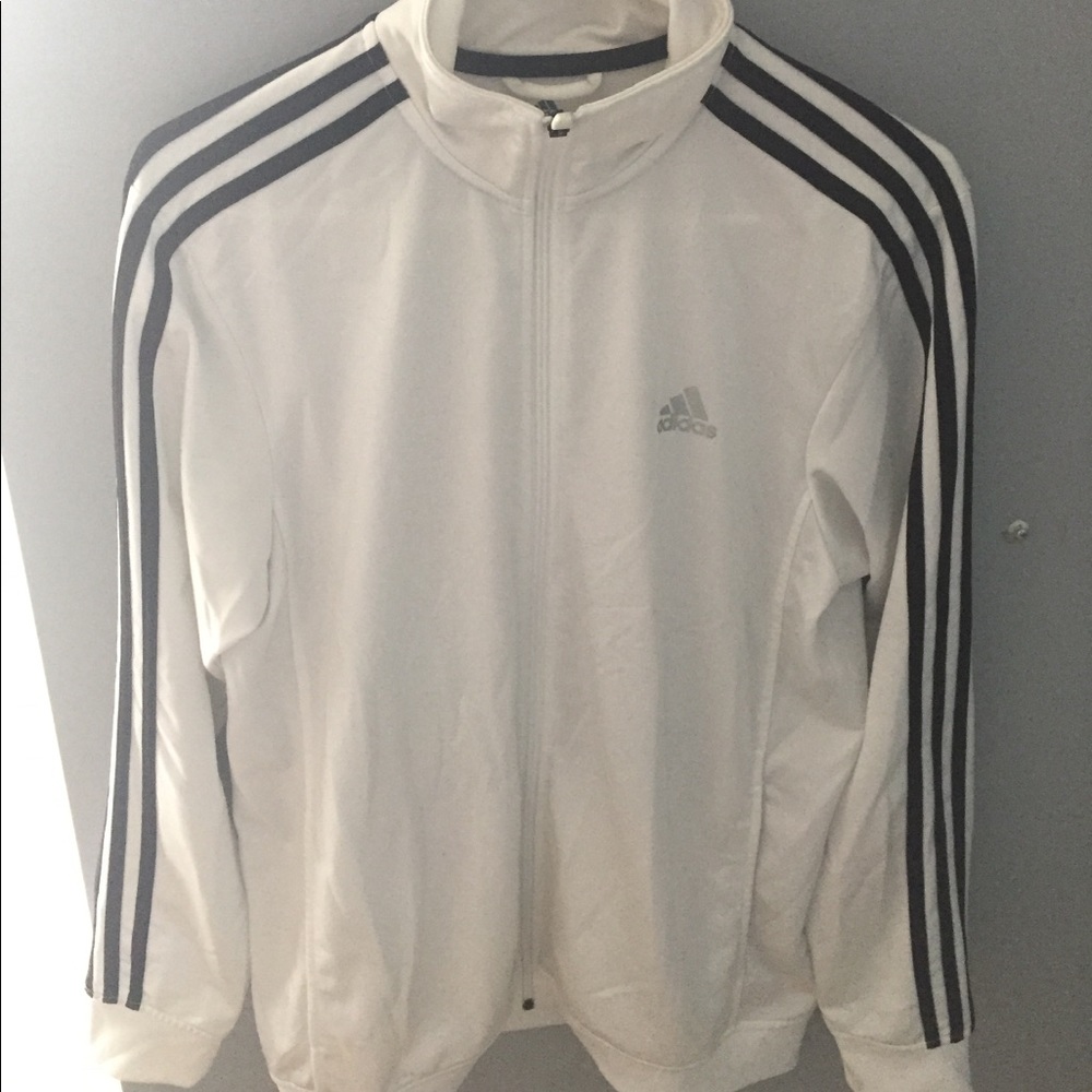 Adidas Zip Up Sweatshirt White and Black